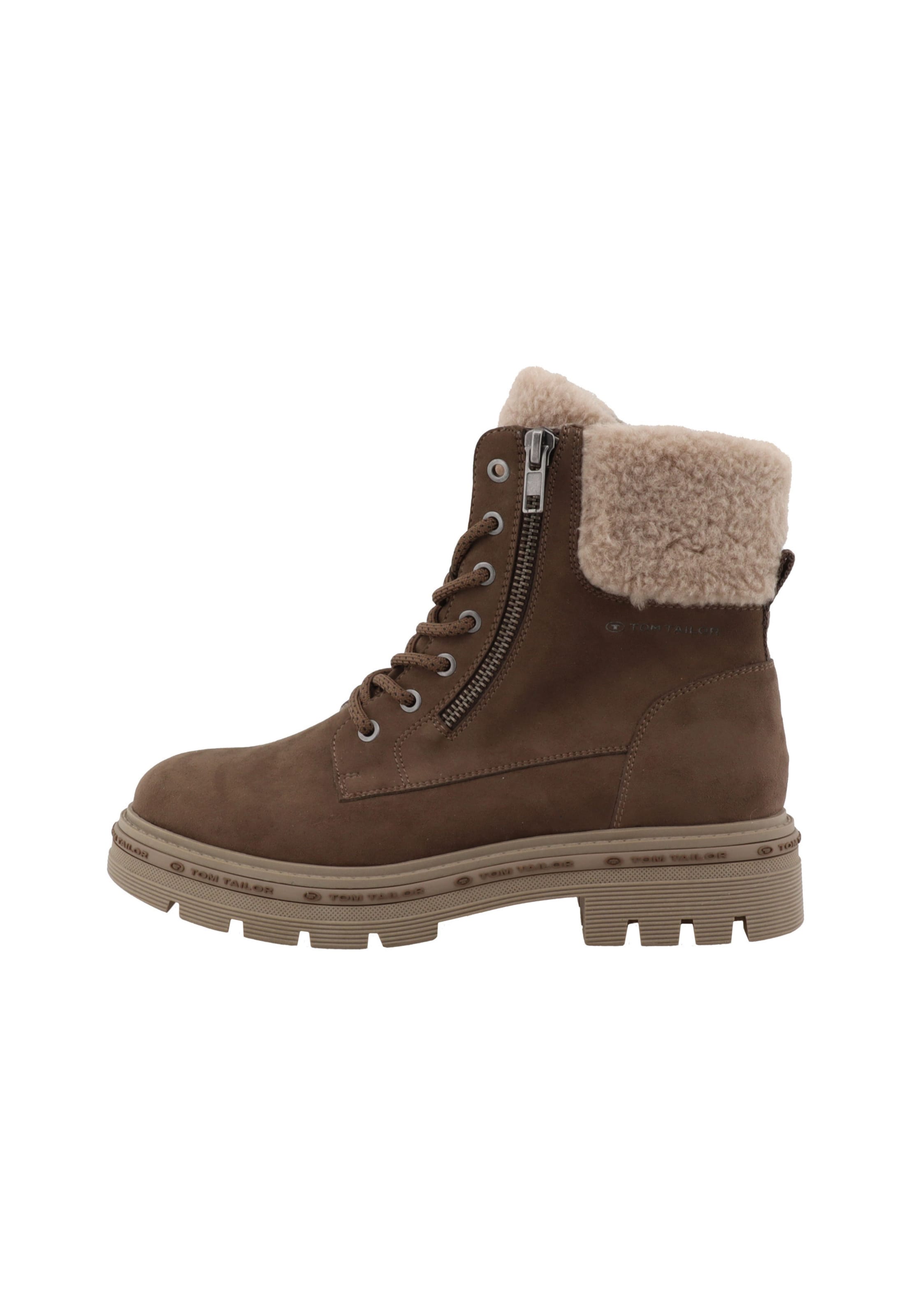 Bottines à lacets TOM TAILOR en marron