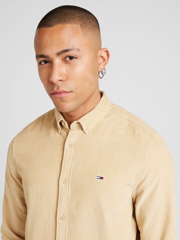 Tommy Jeans Regular fit Button Up Shirt in Beige