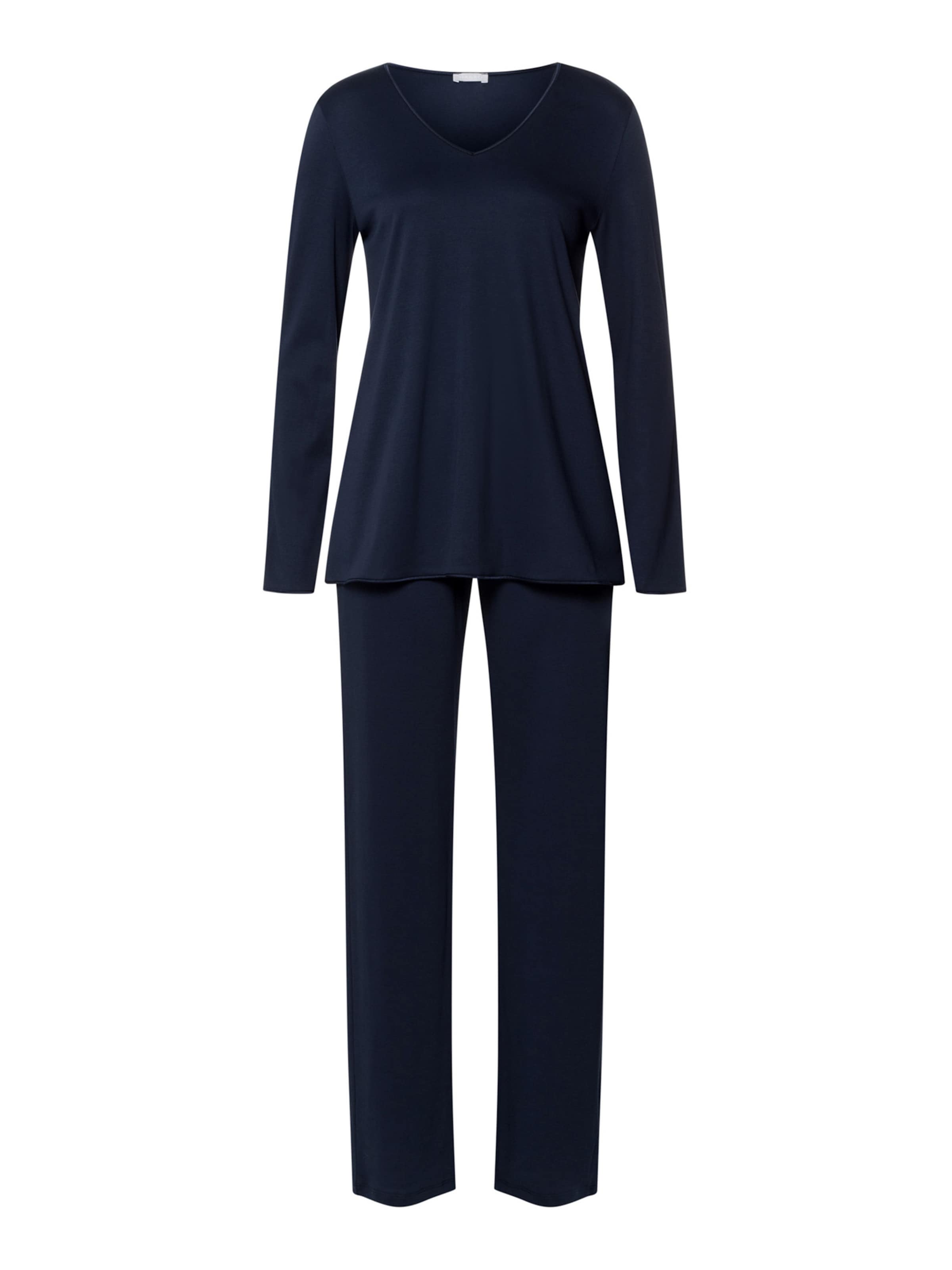 Hanro Pyjama in Blau: Vorderseite