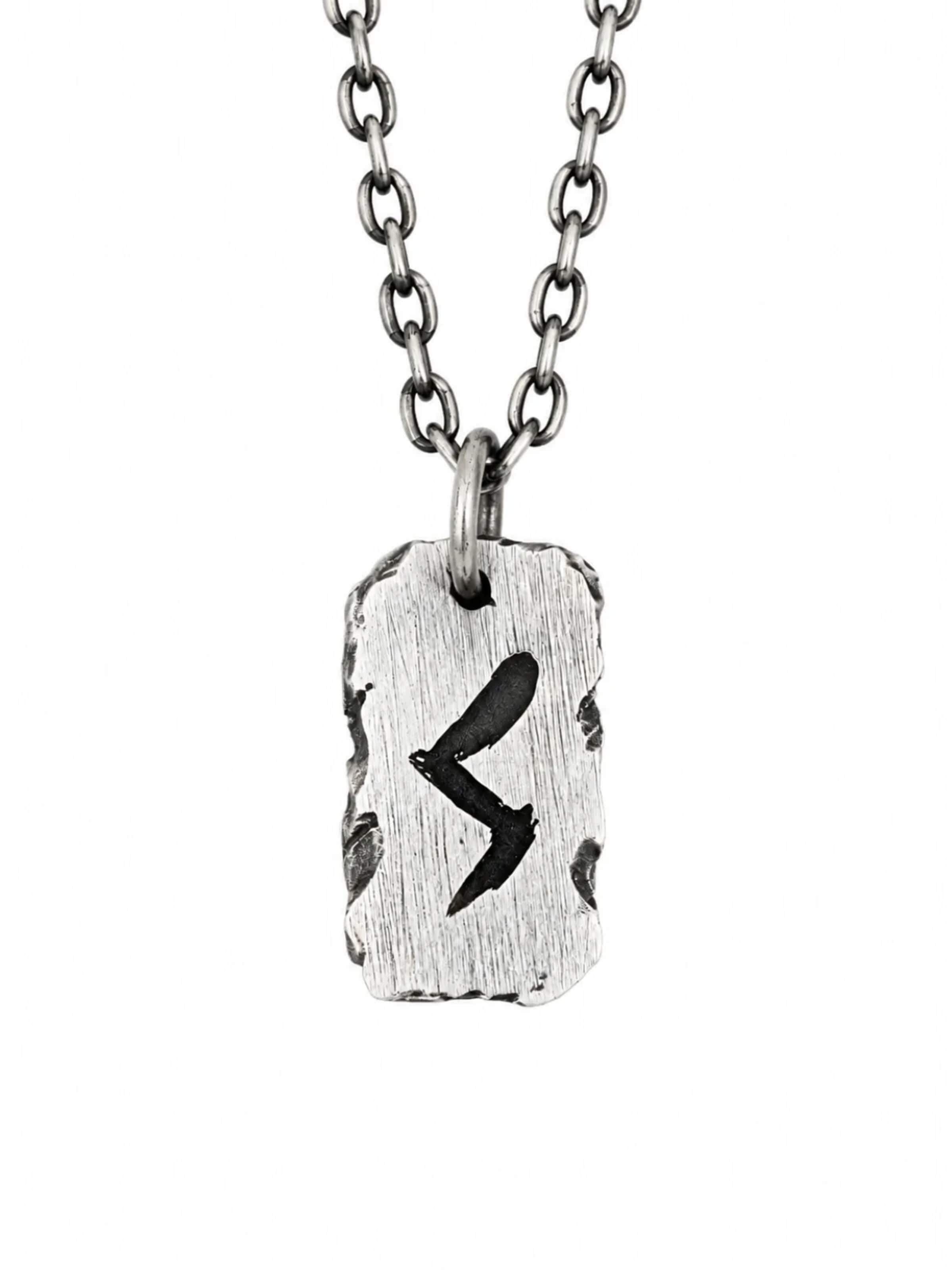 Pendentif 'RUNA OBEREG SOWILO' REYTEL en argent : devant