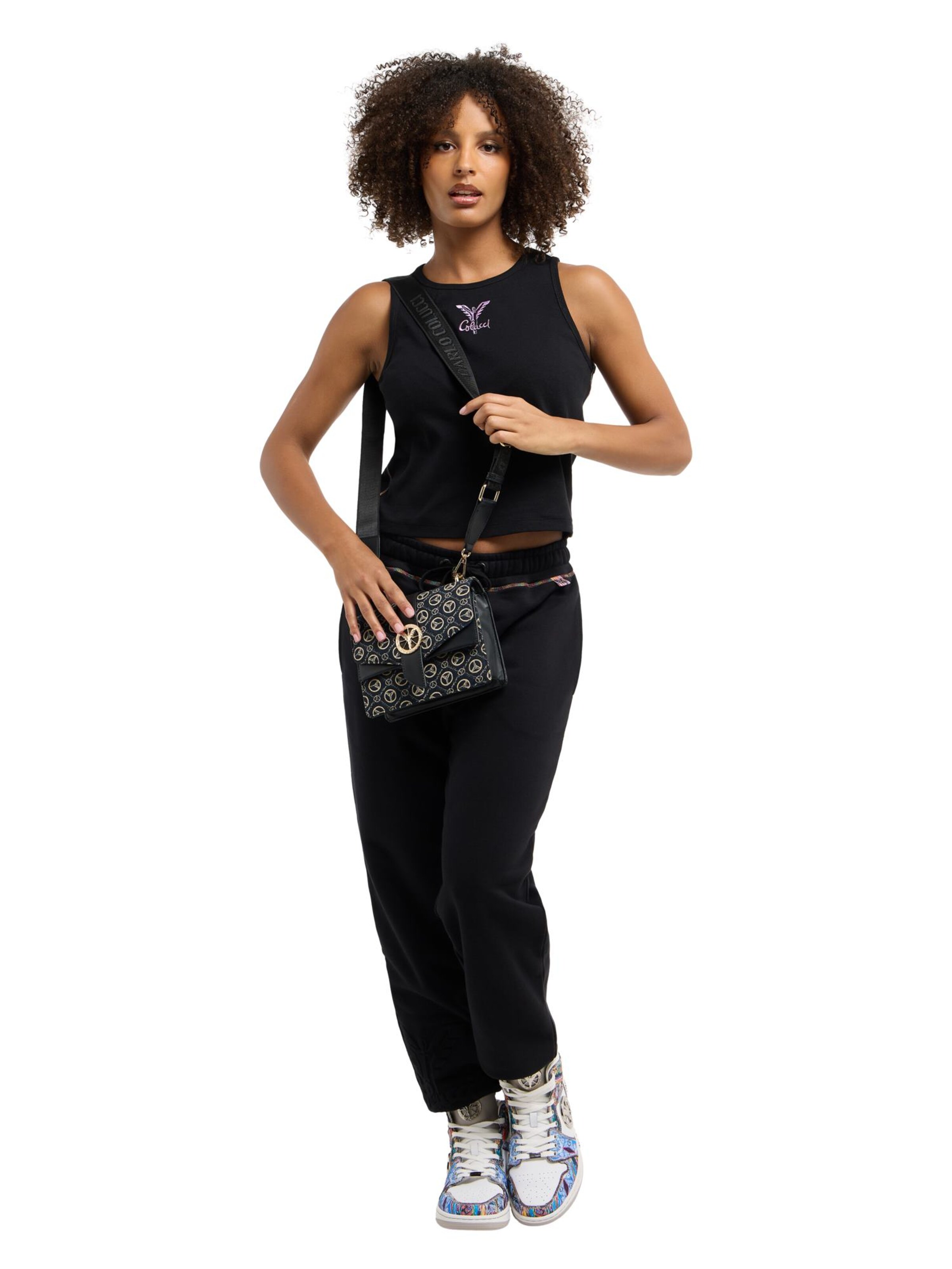 Carlo Colucci Schoudertas 'DelPero' in Zwart: voorkant