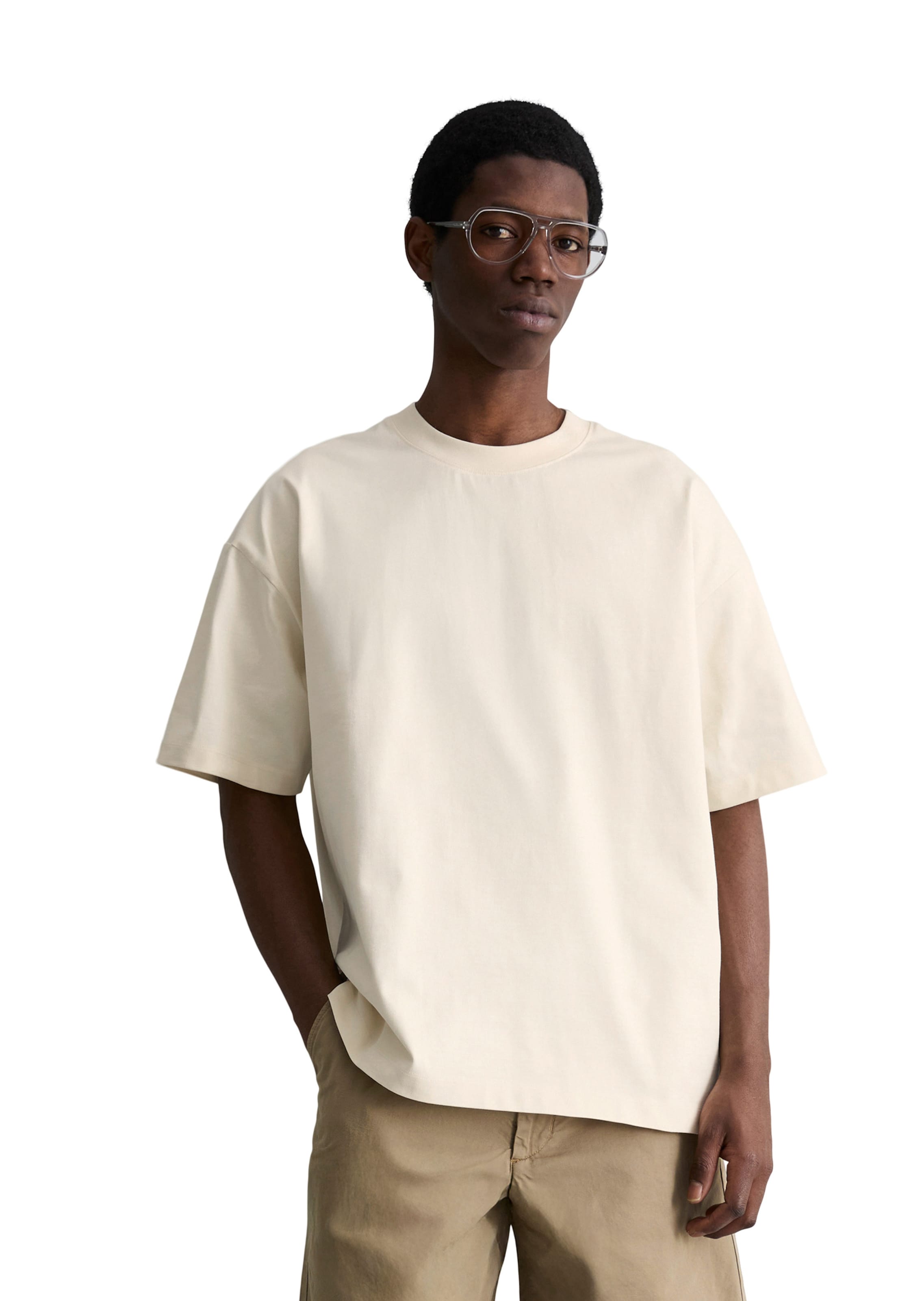 T-Shirt 'DfC' Marc O'Polo DENIM en beige : devant