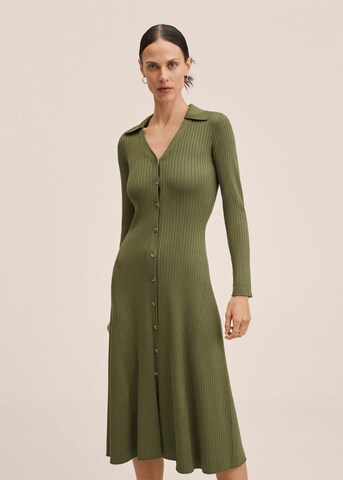 Rochie tricotat 'ribbos' de la MANGO pe verde: față