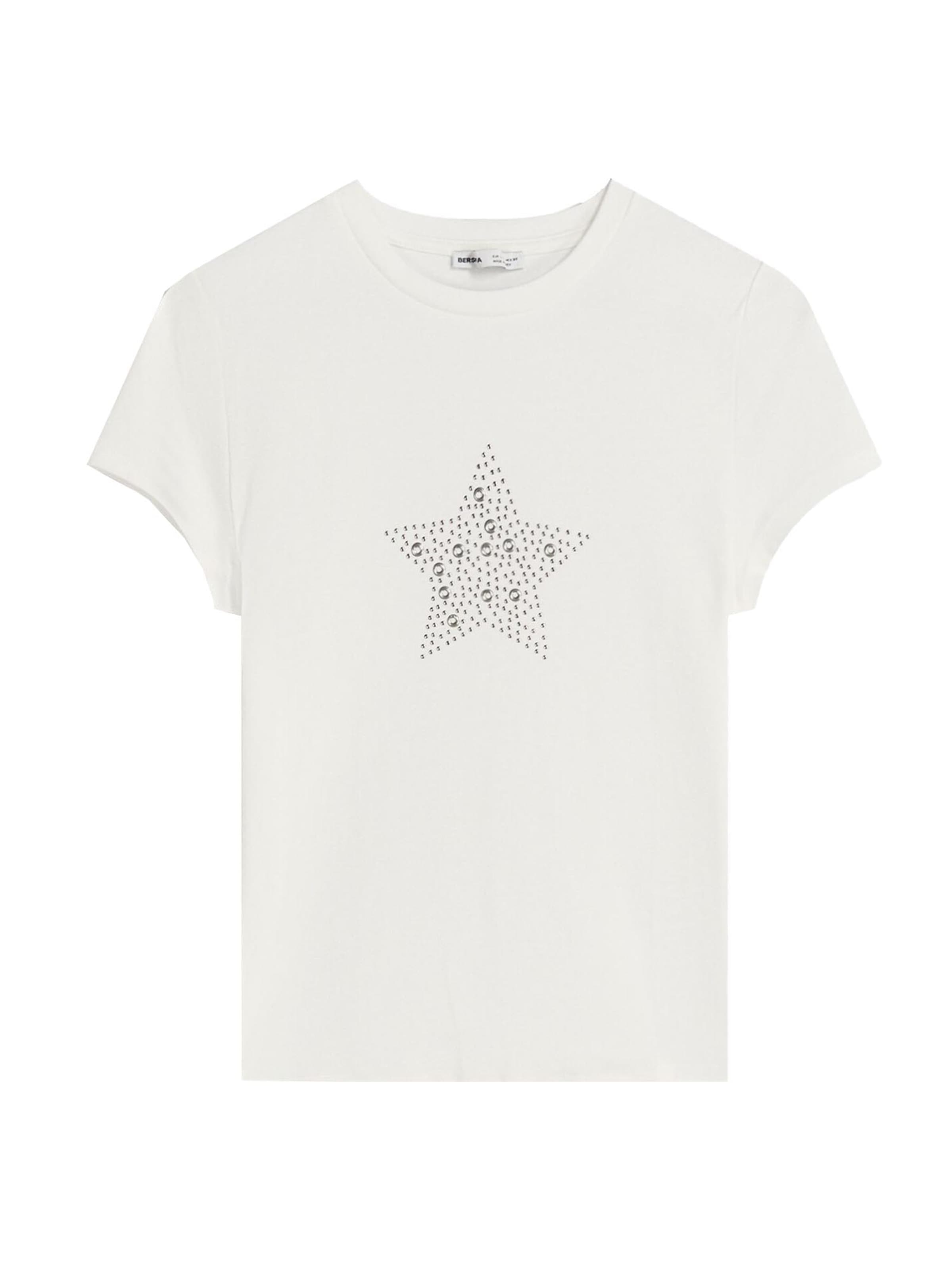 BershkaMajica - bijela boja: prednji dio