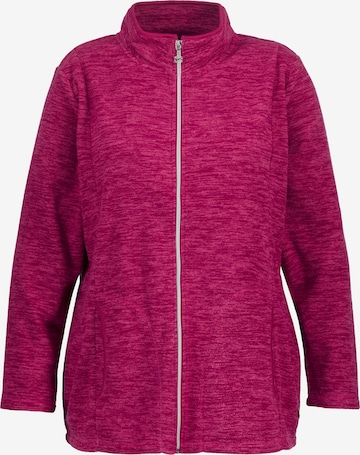 Ulla Popken Fleece Jacket in Pink: front