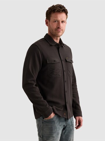 PME Legend Regular fit Skjorta 'Cargo overshirt with waffle texture' i grå: framsida