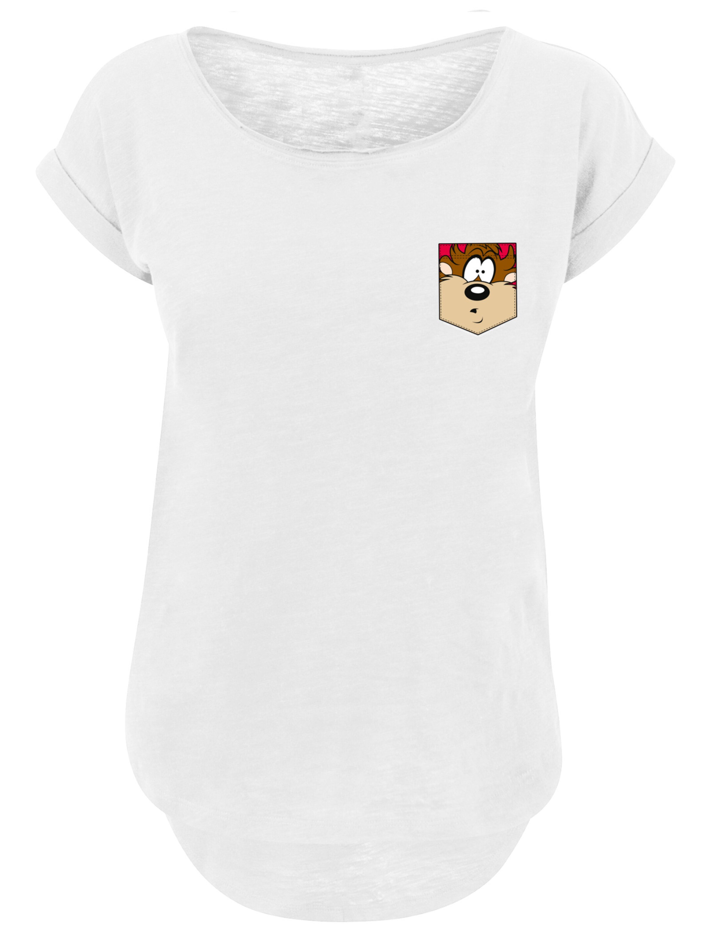 F4NT4STIC T-Shirt 'Looney Tunes Tasmanian Devil Face' in Weiß: Vorderseite