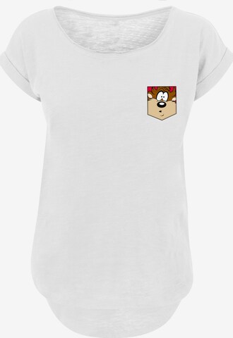 T-shirt 'Looney Tunes Tasmanian Devil Face' F4NT4STIC en blanc : devant