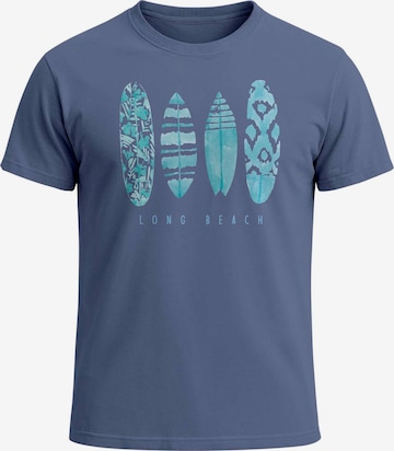 Neverless Shirt 'Long Beach' in Blau: Vorderseite
