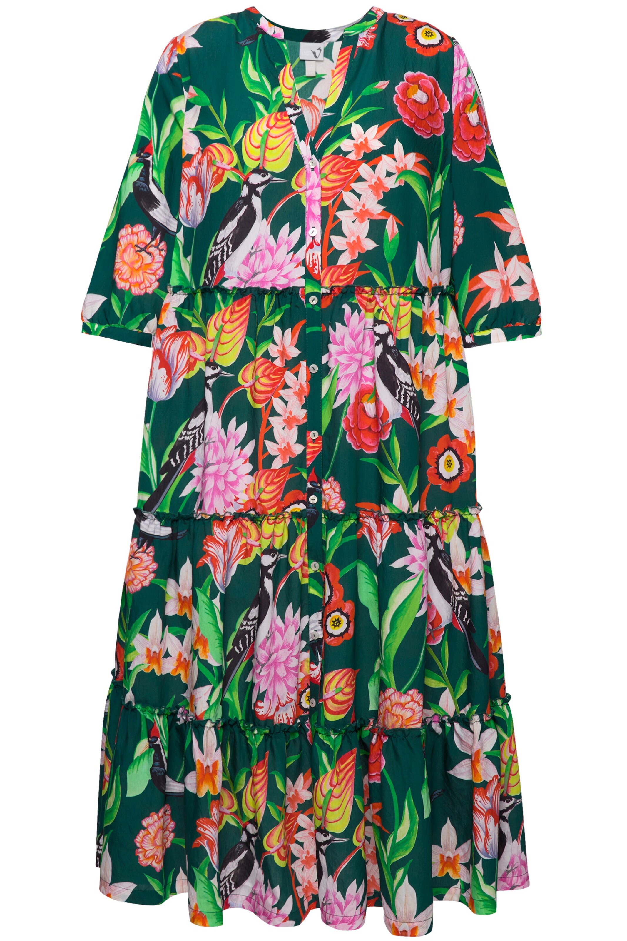 Ulla Popken Jurk in Groen: voorkant