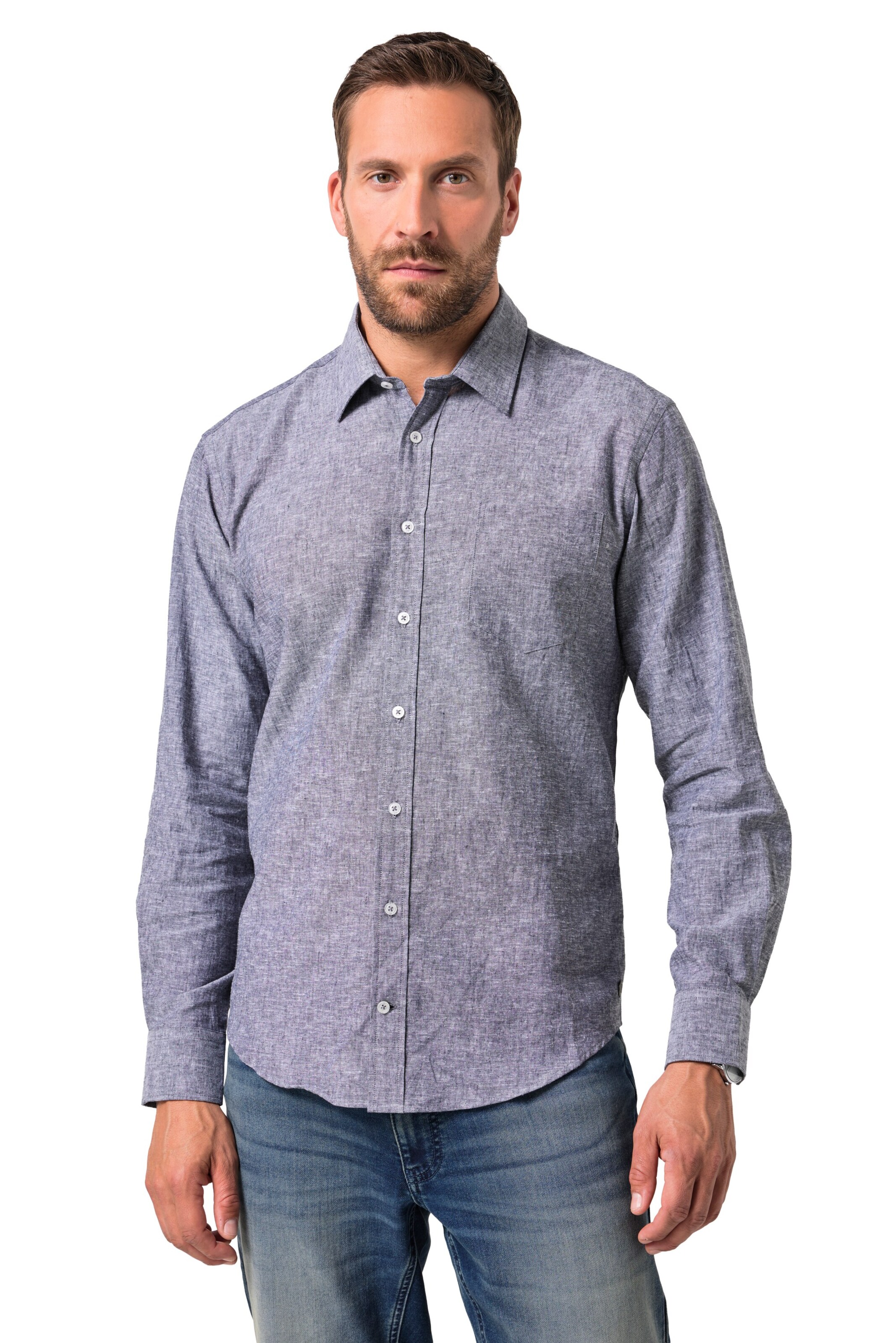 JP1880 Comfort Fit Hemd in Blau: Vorderseite