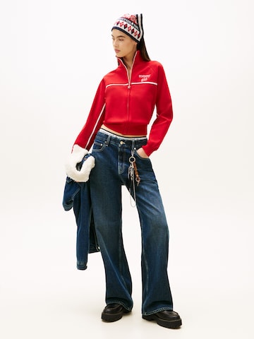 Tommy Jeans Πλεκτή ζακέτα σε κόκκινο