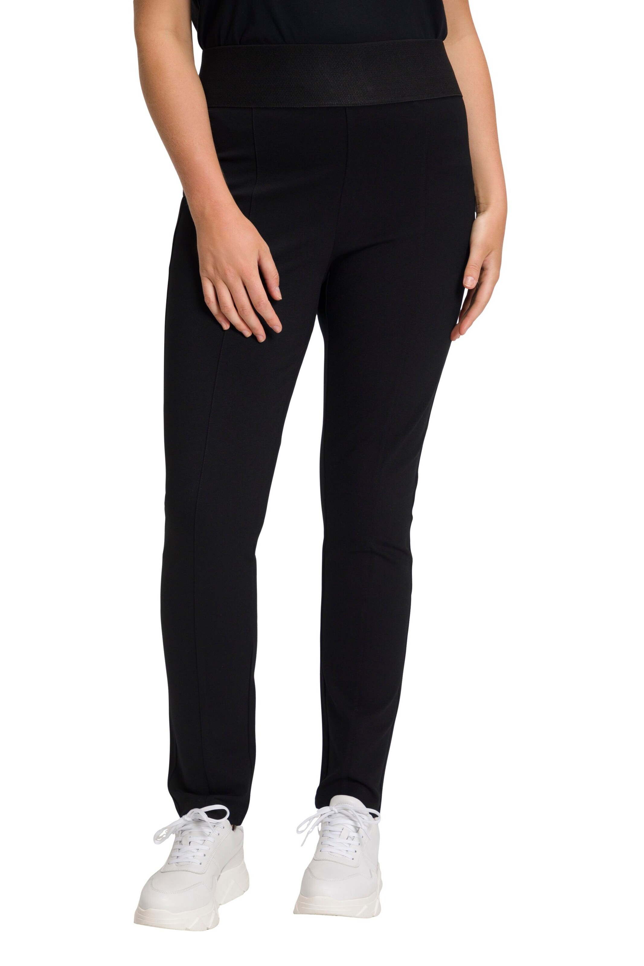 Ulla Popken Slimfit Hose 'Sienna' in Schwarz: Vorderseite