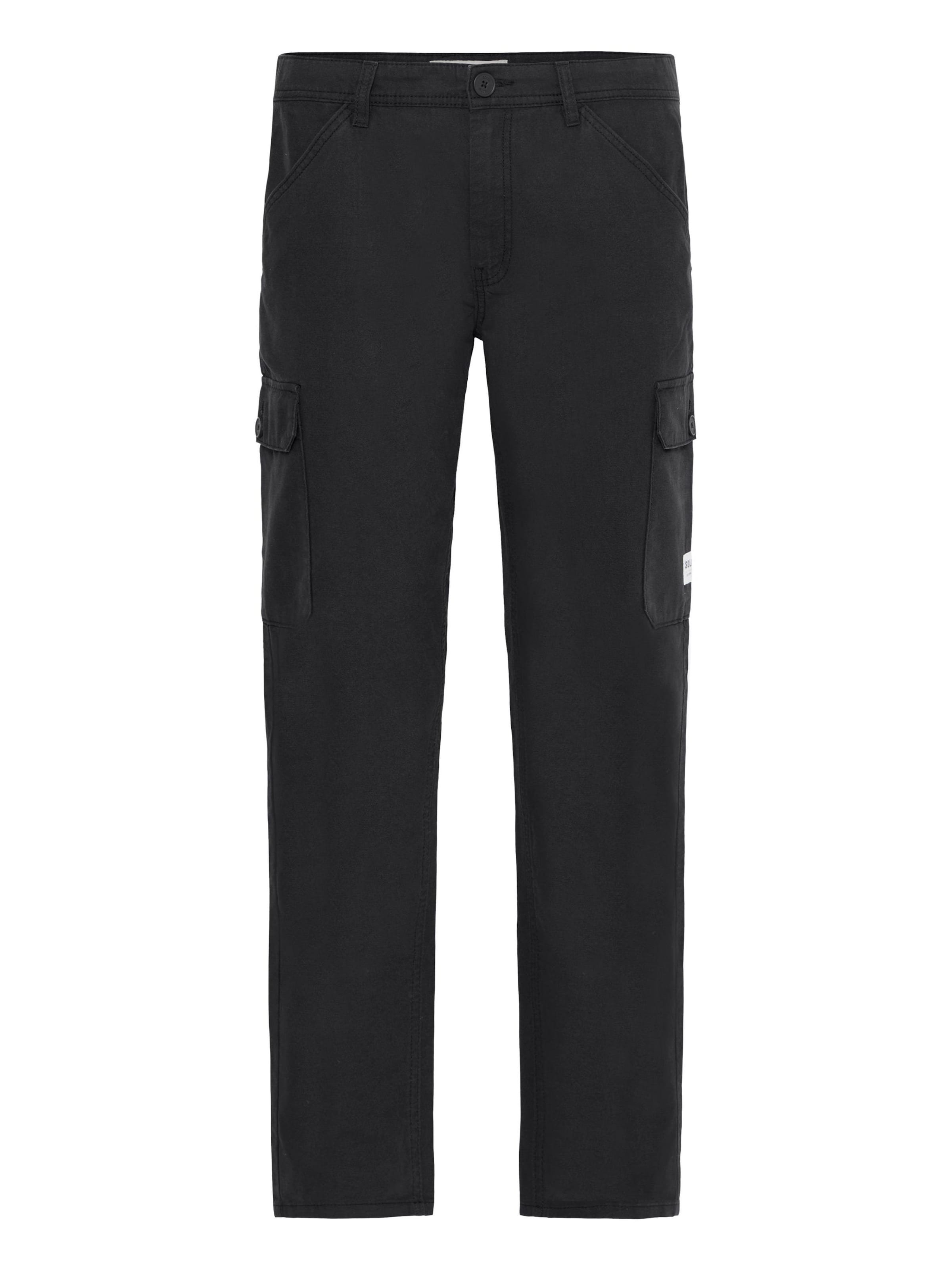 !Solid - Regular Calças cargo 'CADIS' em preto: frente