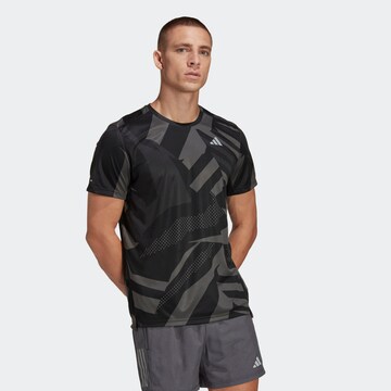 ADIDAS PERFORMANCE Performance Shirt 'Own The Run Seasonal' in Black: front