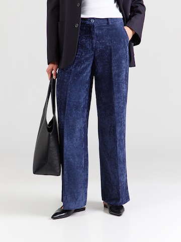 MORE & MORE - Pierna ancha Pantalón de pinzas en azul: frente