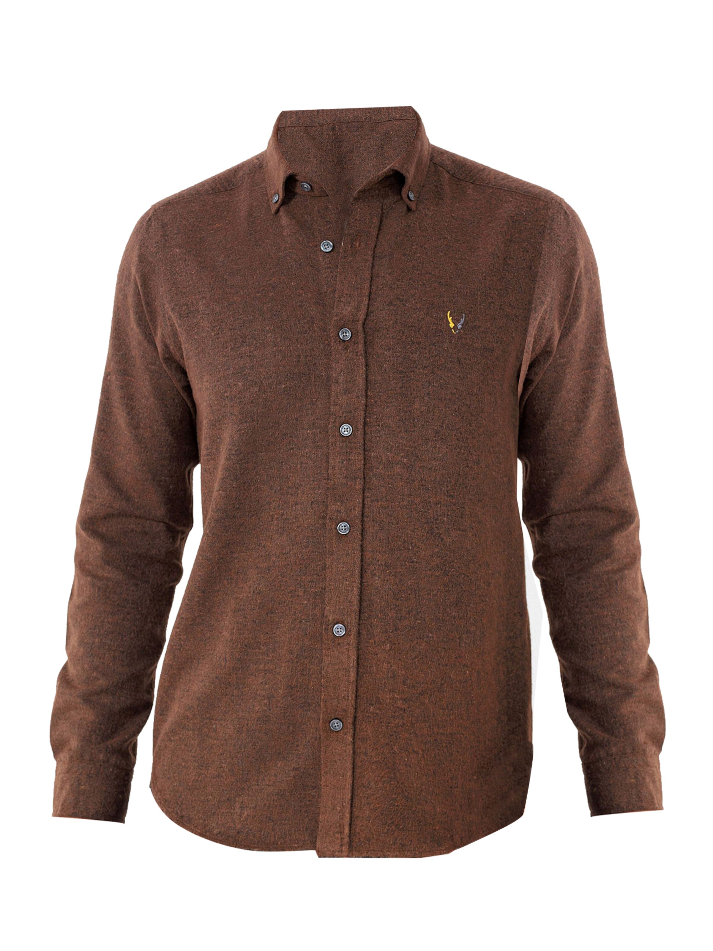 By Diess Collection Regular fit Button Up Shirt in Brown: front