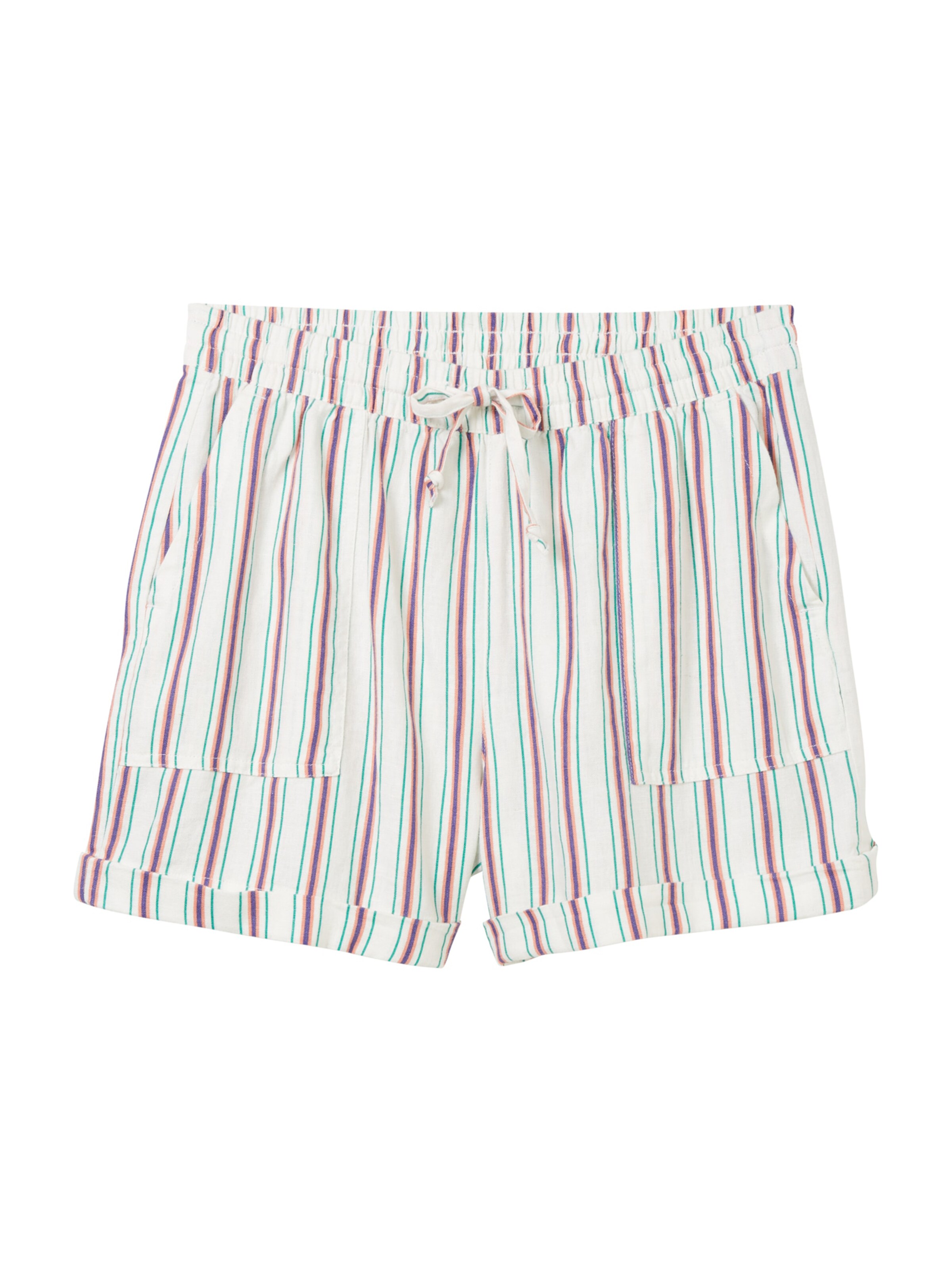 TOM TAILOR DENIM Loosefit Kalhoty – bílá: přední strana