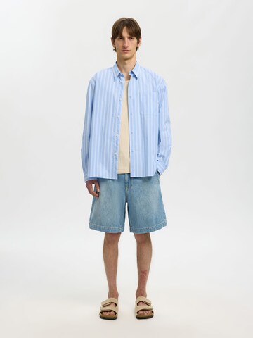 SELECTED Comfort fit Button Up Shirt in Blue