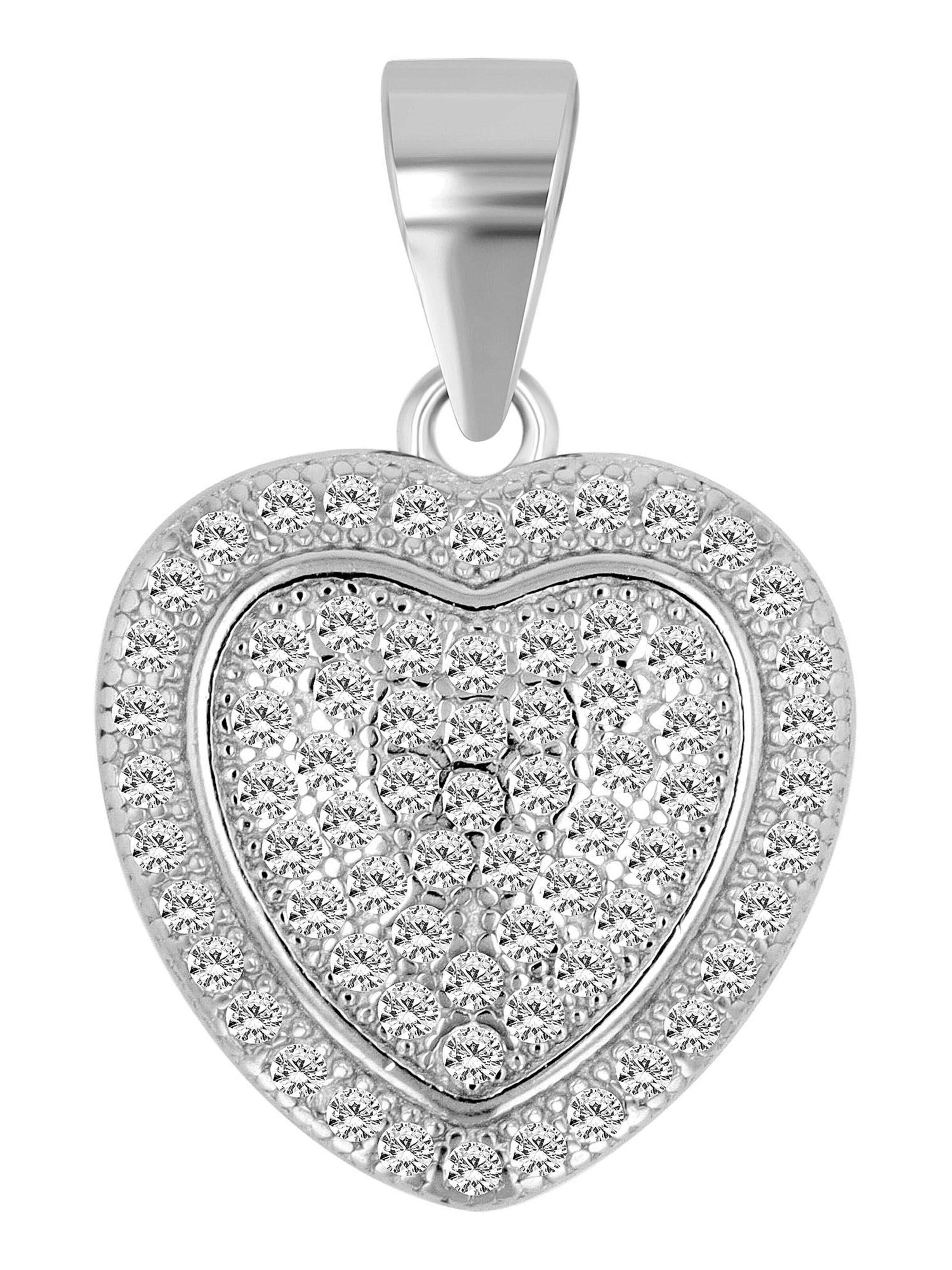 Akzent Pendant '"Elara" aus 925 Sterlingsilber, rhodiniert, langlebig' in Silver
