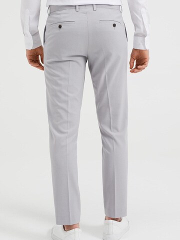 WE Fashion Slim fit Trousers with creases in Grey