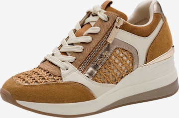 Baskets basses Tamaris en beige : devant