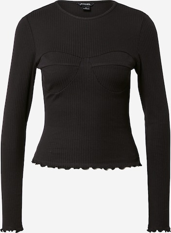 Monki Μπλουζάκι σε μαύρο: μπροστά