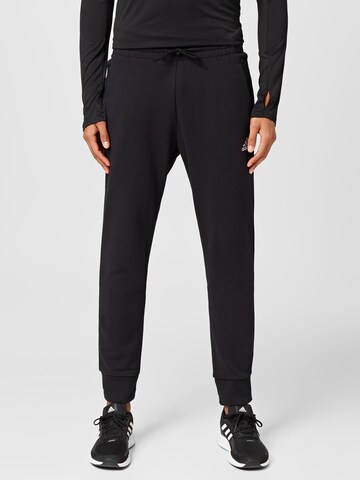 ADIDAS SPORTSWEAR Tapered Workout Pants 'Essentials French Terry' in Black: front