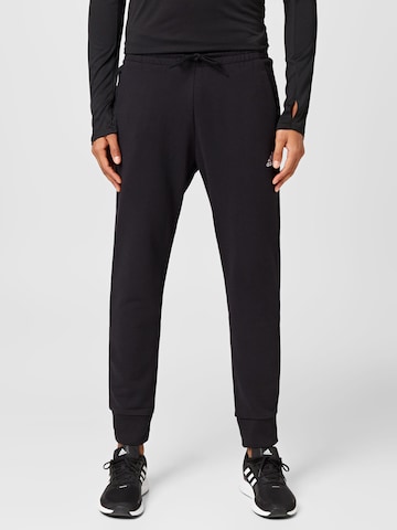 ADIDAS SPORTSWEAR Tapered Workout Pants 'Essentials French Terry Tapered Cuff' in Black: front