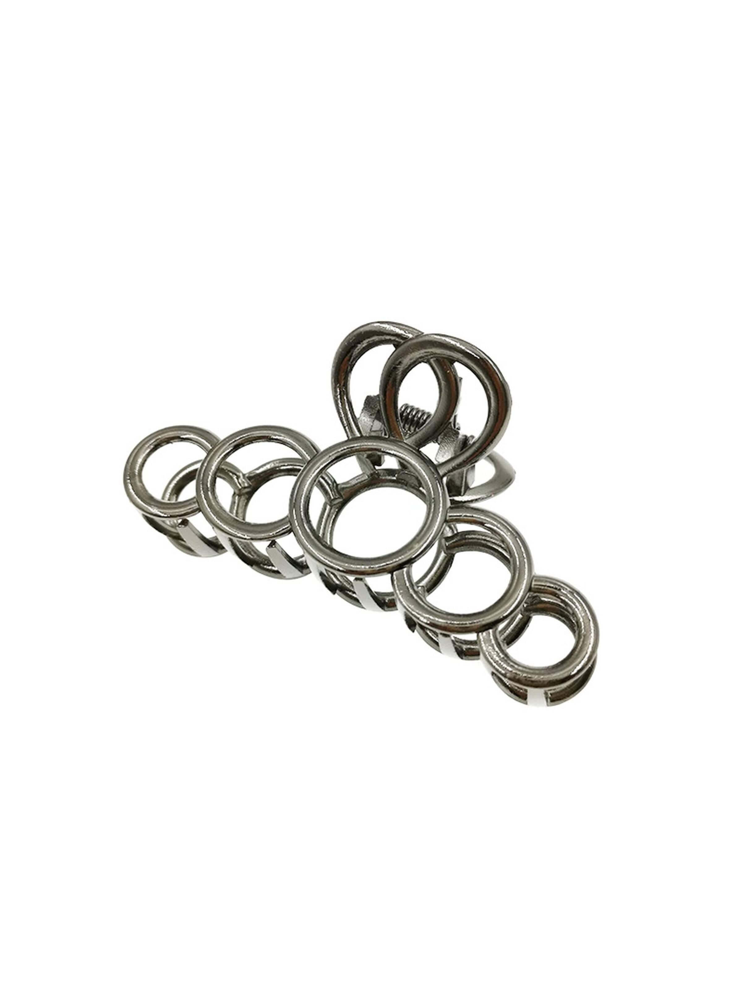 Ornement pour cheveux 'Metal Hair Claw - Grey' soho Hair accesoires en gris : devant
