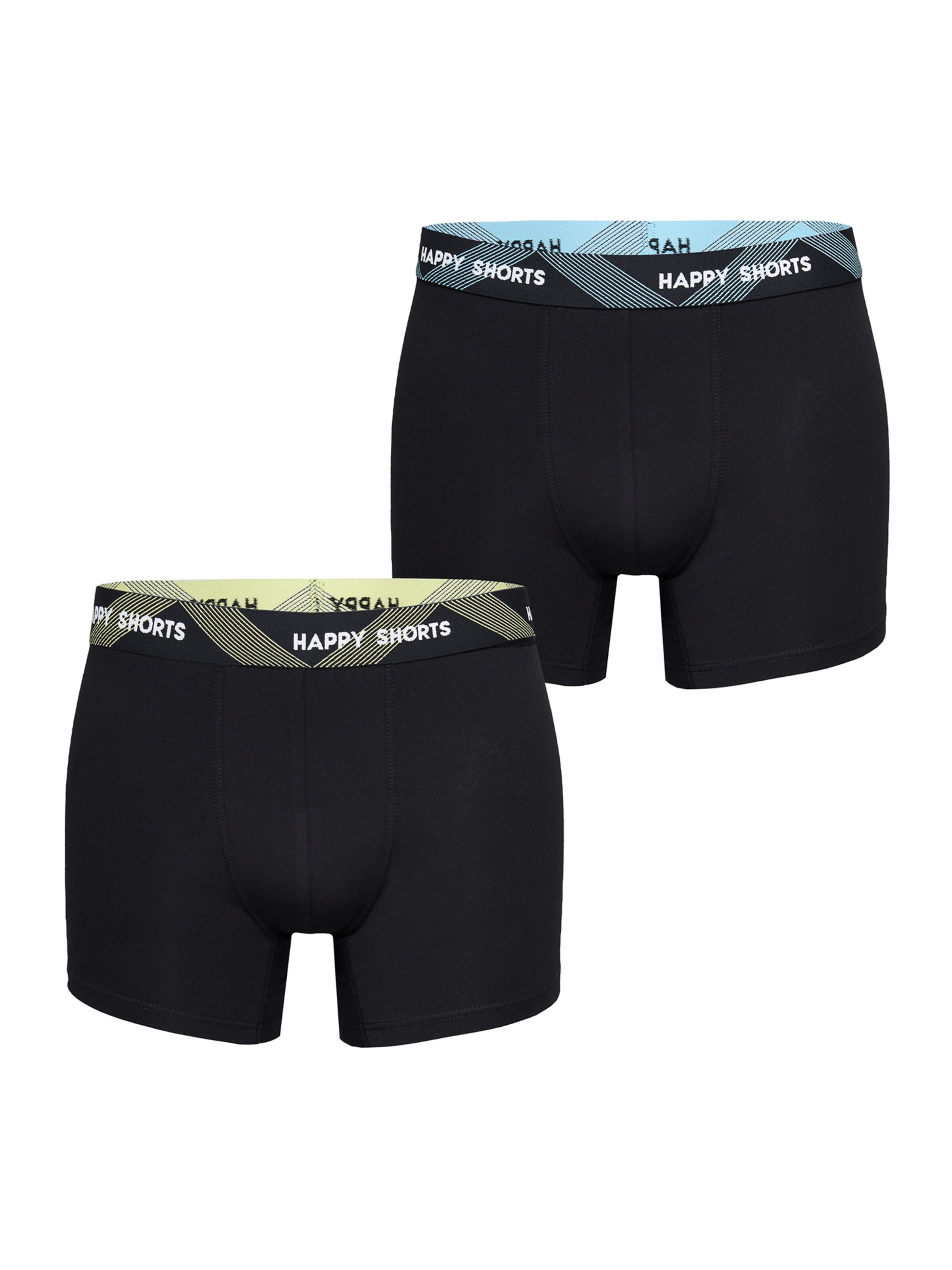 Happy Shorts Retro Pants ' Solids ' in Schwarz: Vorderseite