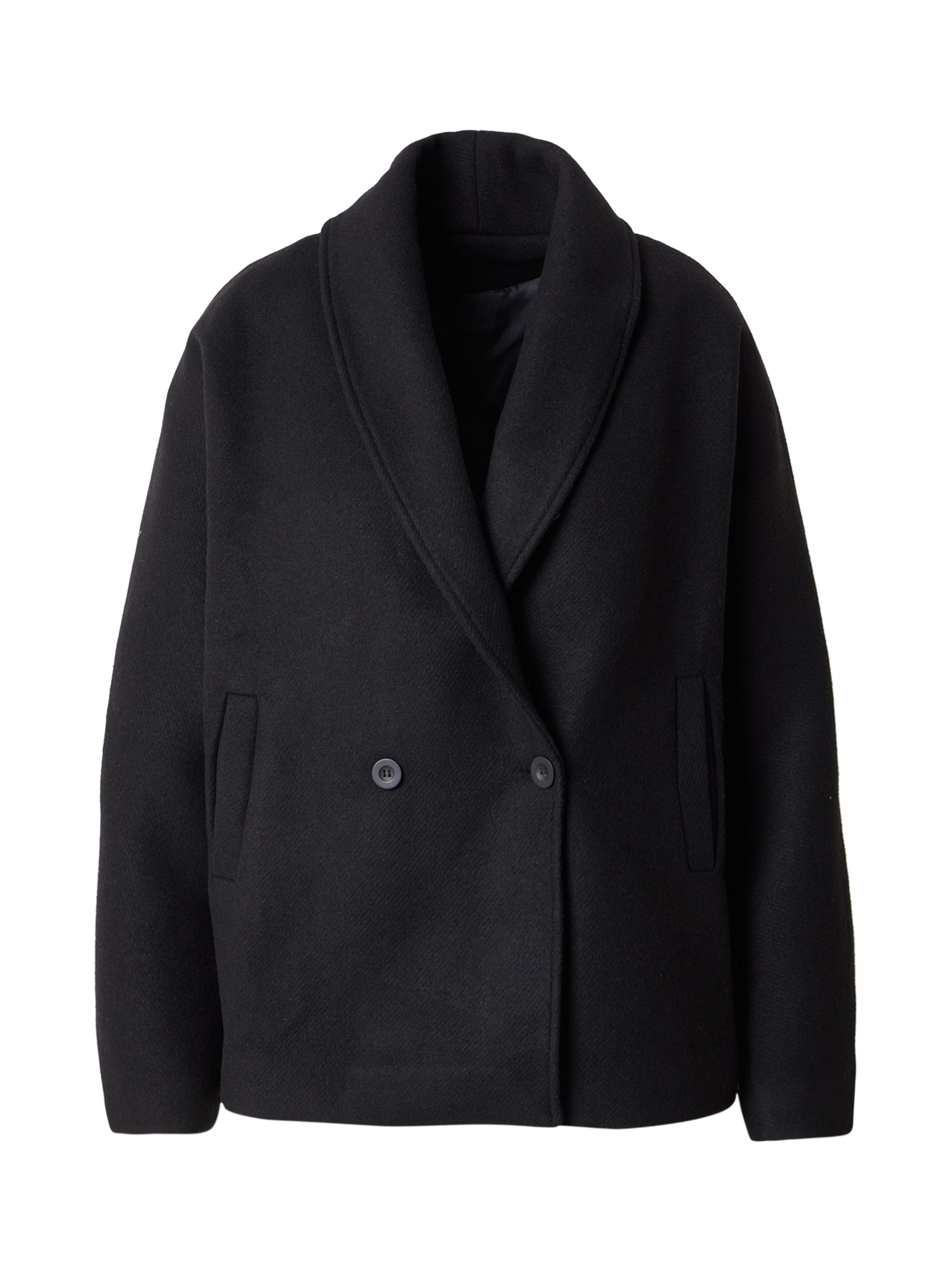 Trendyol Curve Ανοιξιάτικο και φθινοπωρινό παλτό σε μαύρο: μπροστά