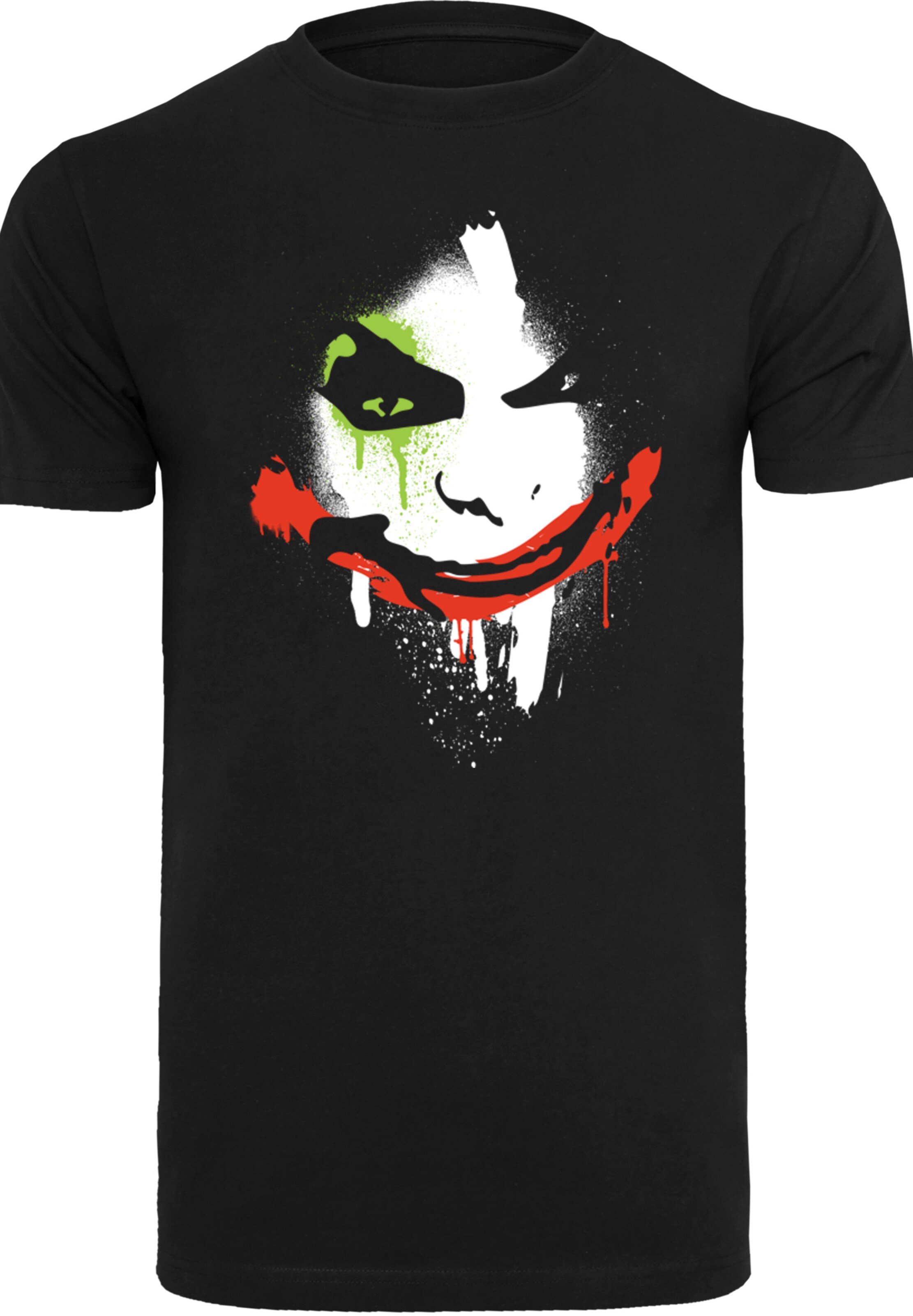 T-Shirt 'DC Comics Batman Arkham City Joker Face' F4NT4STIC en noir : devant