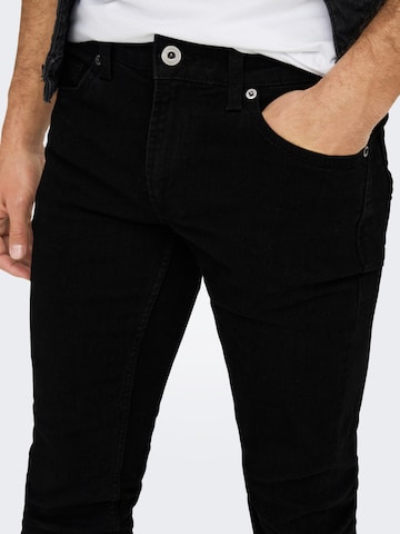 Only & Sons Skinny Jeansy 'Warp' w kolorze czarny