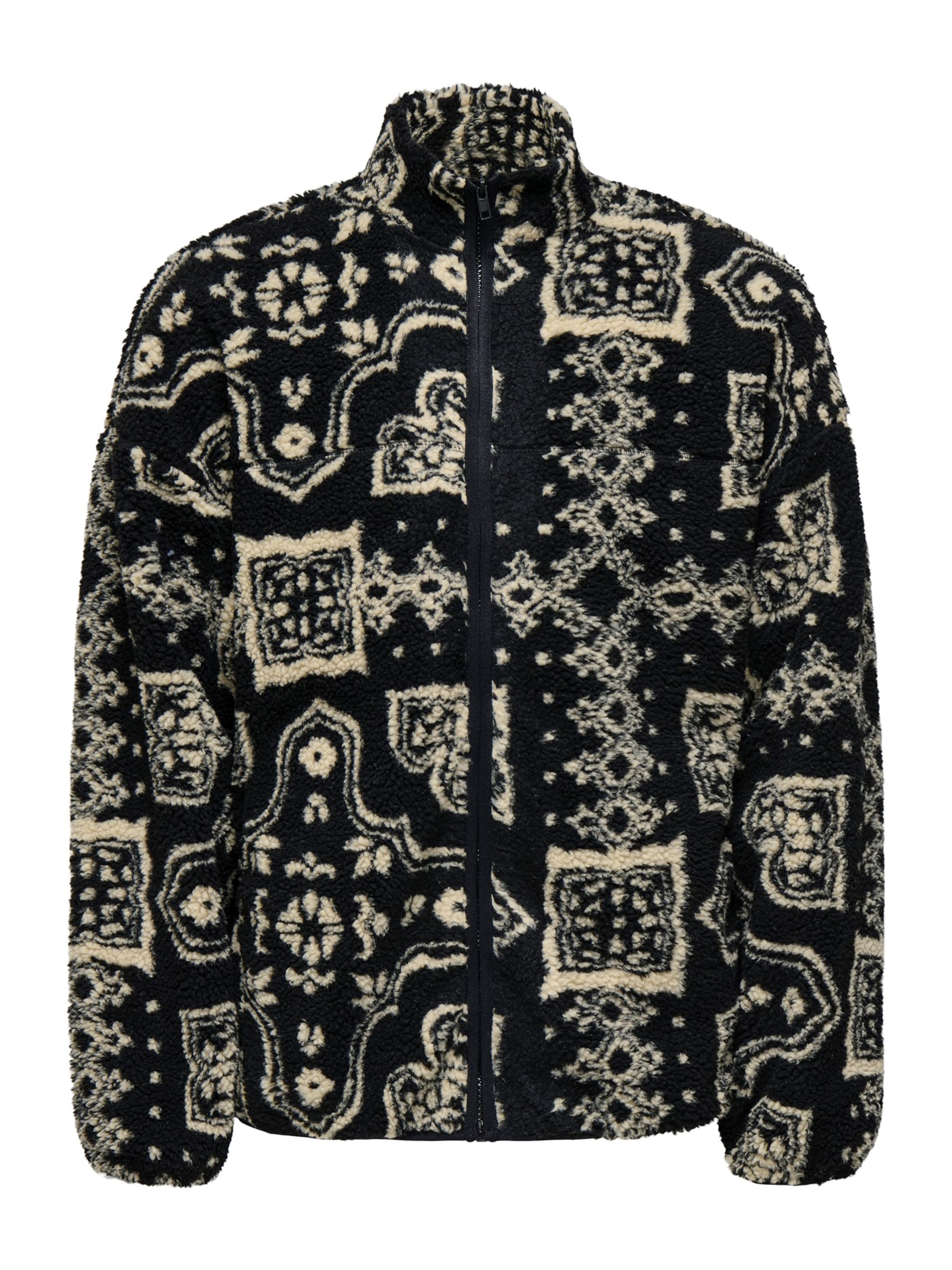 Only & Sons Fleece Jacket 'ONSJAMES' in Black: front