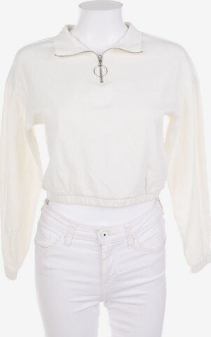 Tally Weijl Sweatshirt & Zip-Up Hoodie in XS in White: front