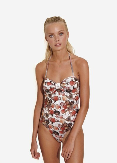 Underprotection Swimsuit ' Melina ' in Beige / Brown / Dark orange, View model