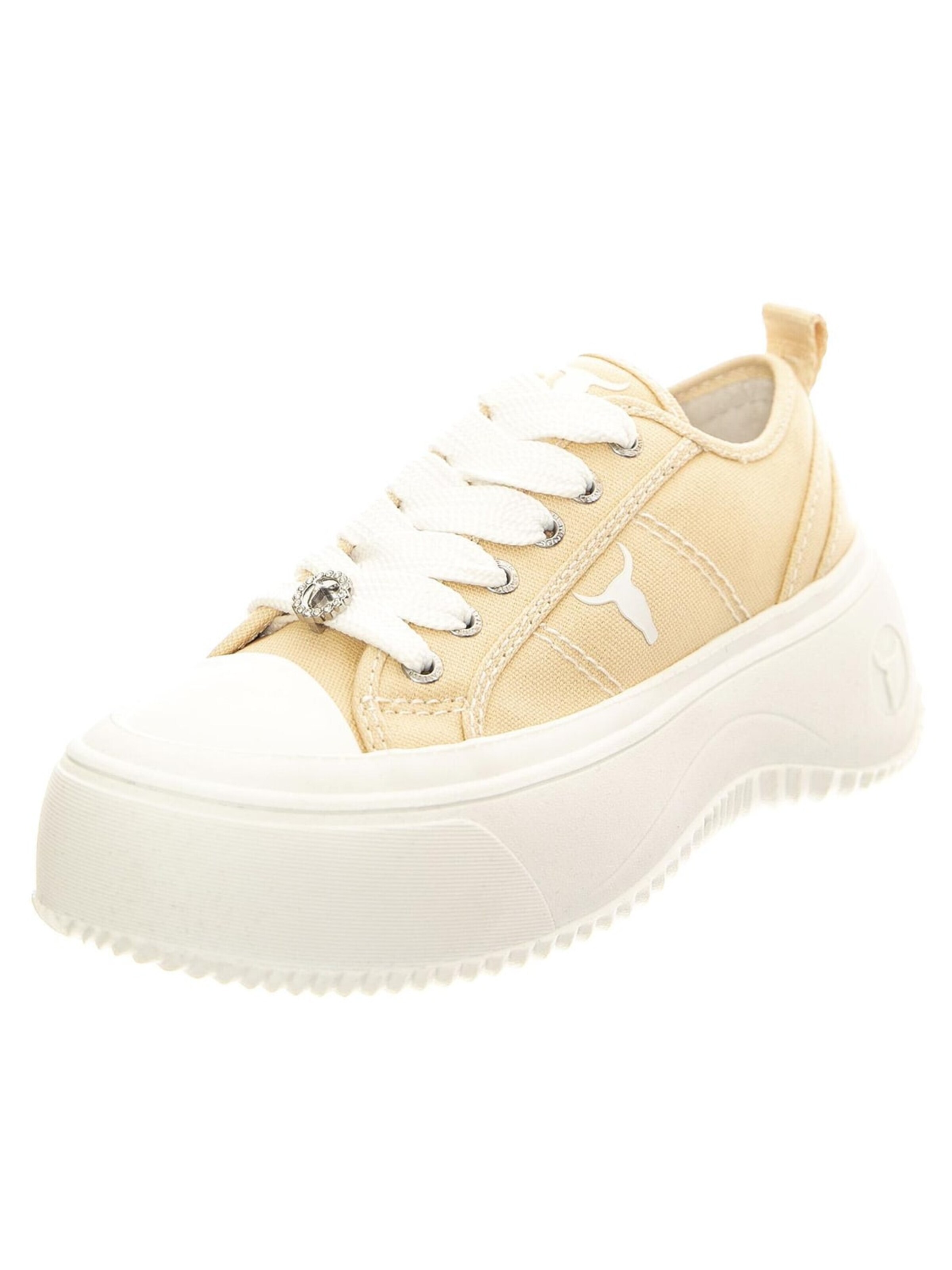 Scarpa stringata sportiva 'Intentions Sand / White Canvas / Brave White' di Windsor Smith in beige: frontale