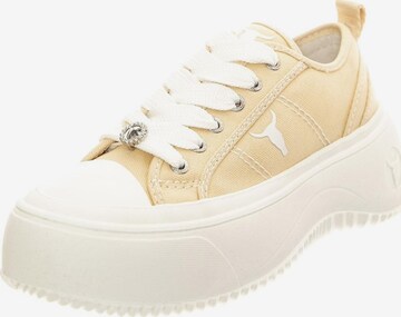 Scarpa stringata sportiva 'Intentions Sand / White Canvas / Brave White' di Windsor Smith in beige: frontale