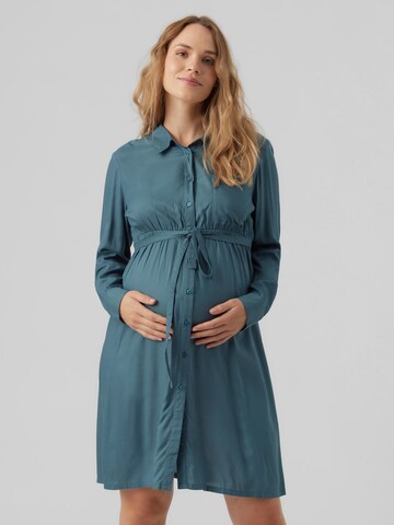 Robe-chemise 'Ercur' MAMALICIOUS en vert : devant