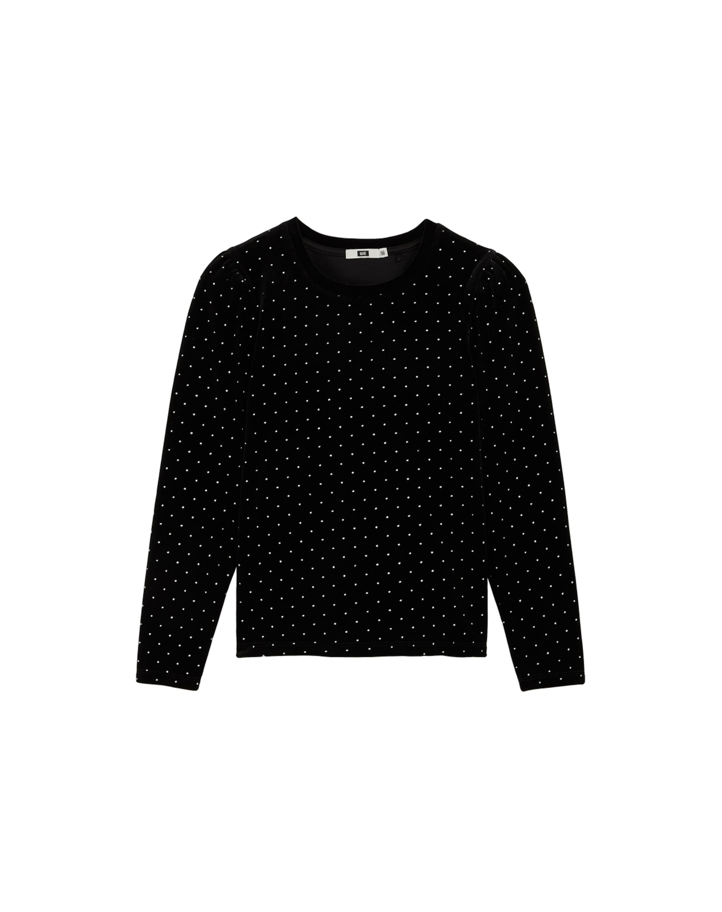 WE Fashion Тениска в черно: отпред