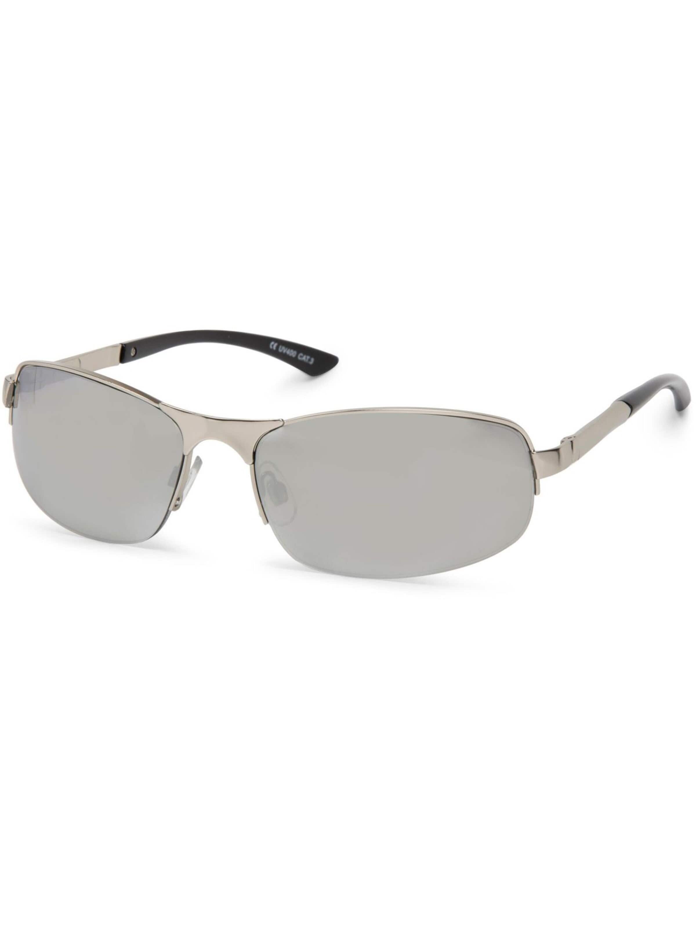 styleBREAKER Sonnenbrille 'Sonnenbrille Halbrand mit Rechteckigen Gläsern' in Einheitsgröße in silber, Produktansicht