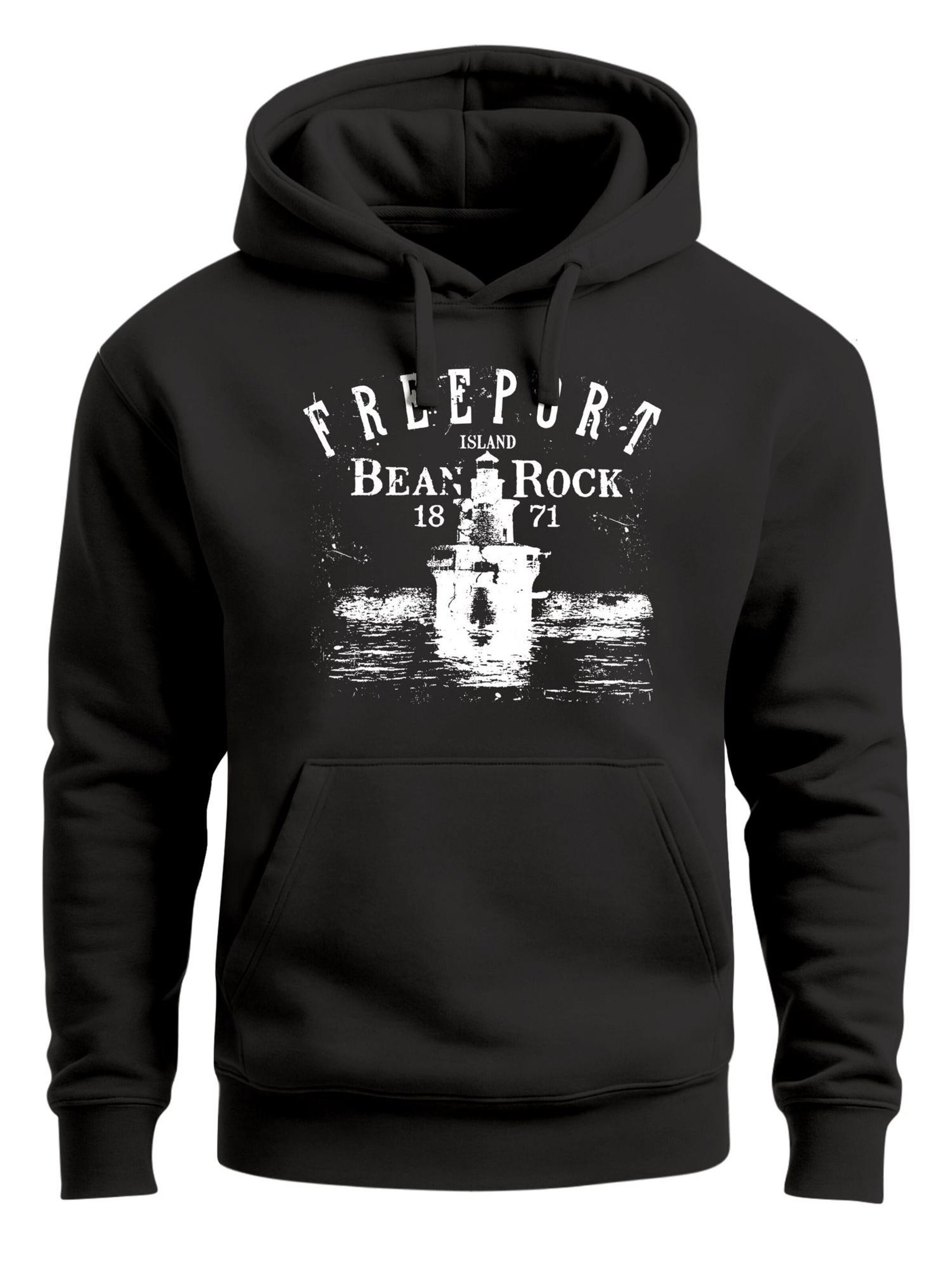 Neverless Sweatshirt 'Vintage Leuchtturm' in Black: front