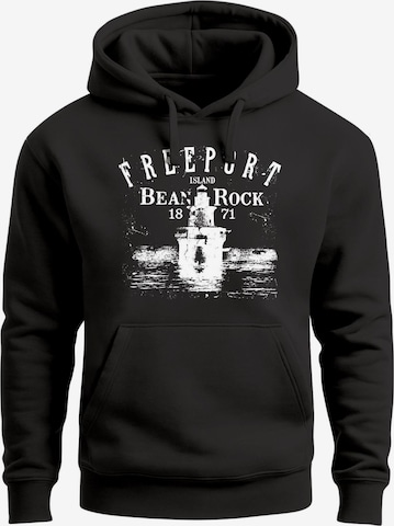 Neverless Sweatshirt 'Vintage Leuchtturm' in Schwarz: Vorderseite