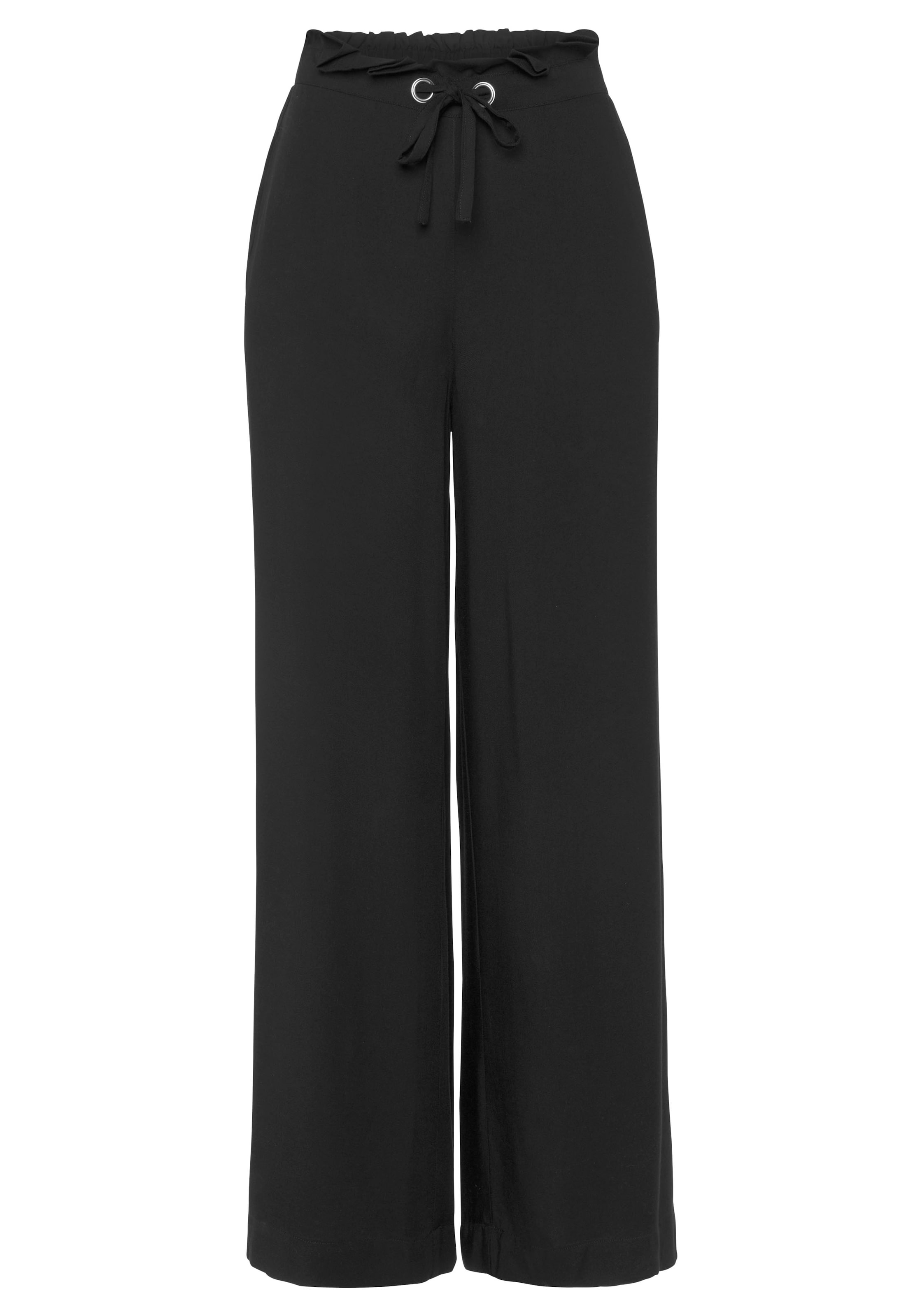 melns LASCANA Vaļīgs piegriezums Bikses: no priekšpuses