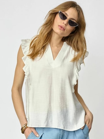Haut ' Hera ' co'couture en blanc : devant