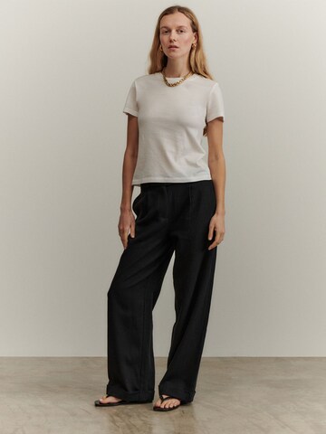 ABOUT YOU x Marie von Behrens Wide leg Pleat-front trousers 'Marlena' in Black