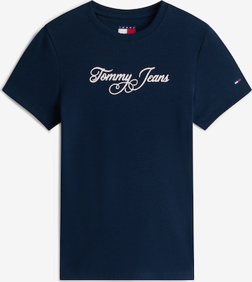 Tricou 'ESS' de la Tommy Jeans pe albastru: față