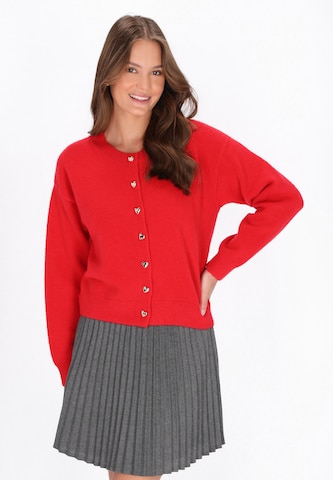 MYMO Knit cardigan in Red: front