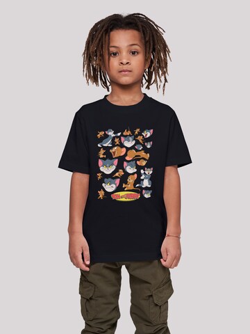 F4NT4STIC Shirt 'Tom and Jerry Many Faces' in Black: front